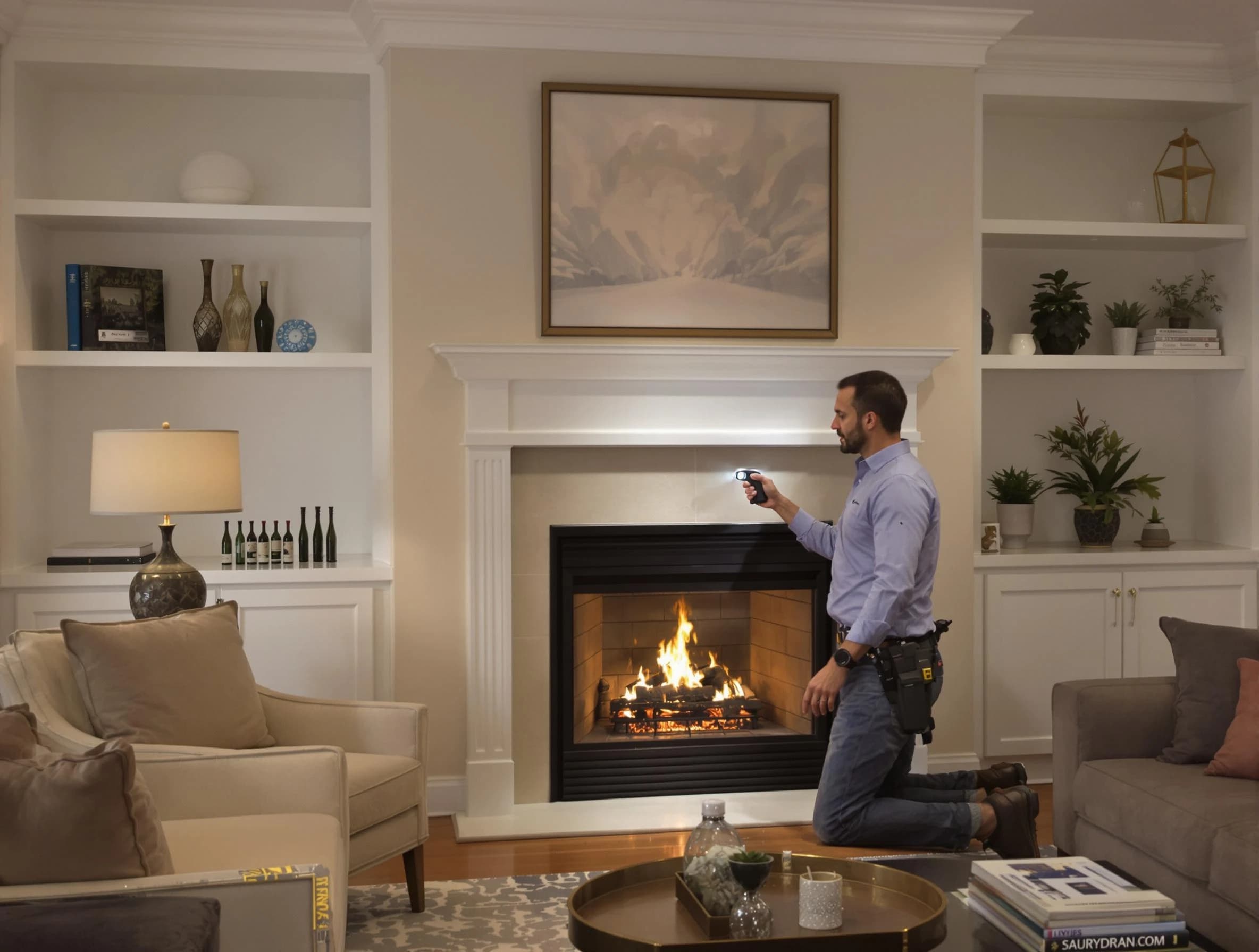 Nutley Chimney Sweep conducting a fireplace safety inspection in Nutley, NJ