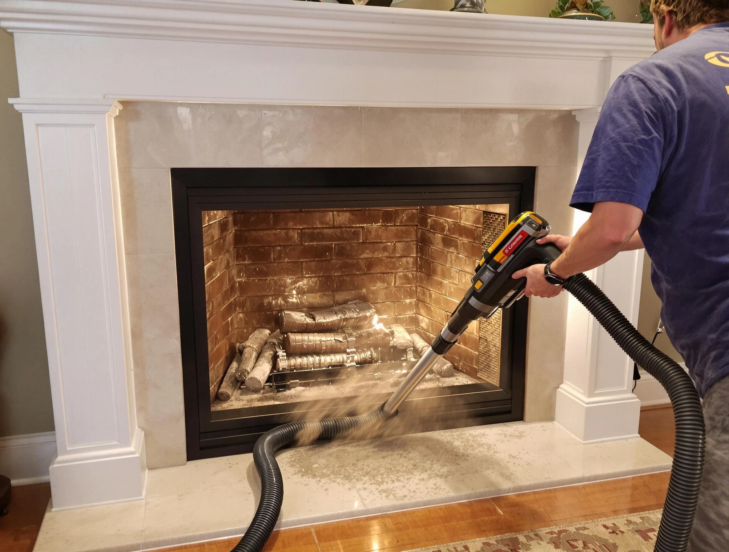 Fireplace cleaning performed by Nutley Chimney Sweep in Nutley, NJ