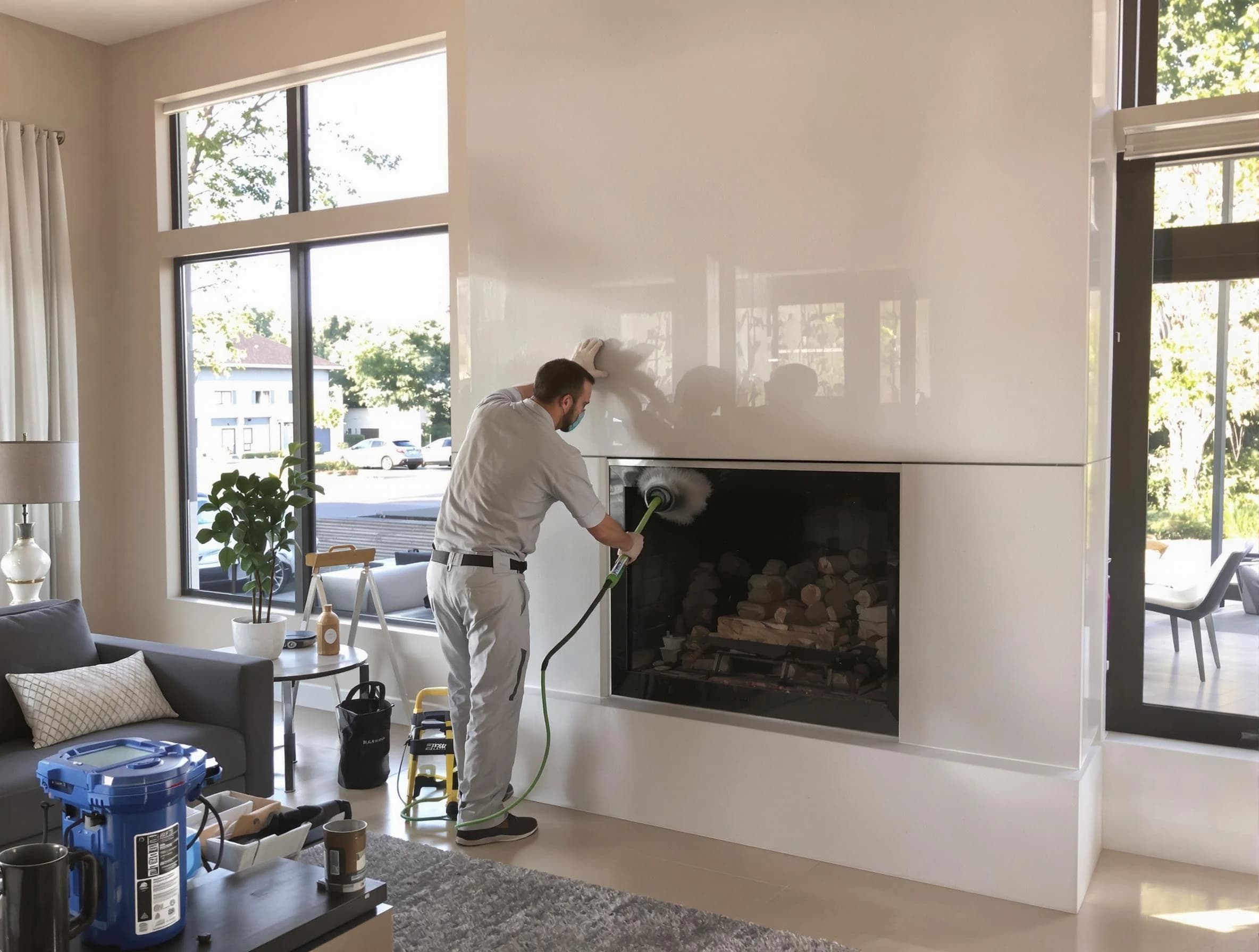 Nutley Chimney Sweep performing thorough soot removal in Nutley, NJ