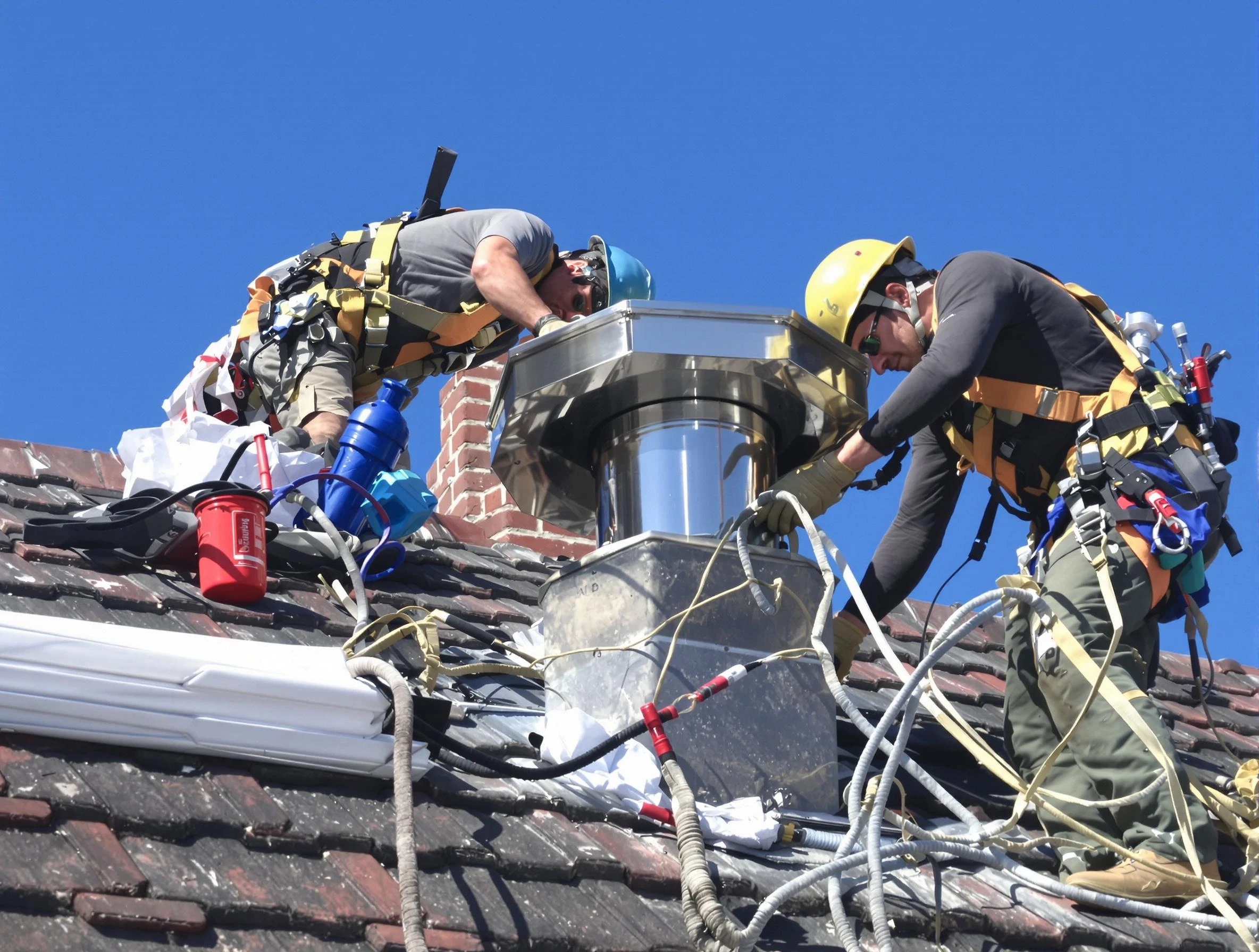 Protective chimney cap installed by Nutley Chimney Sweep in Nutley, NJ