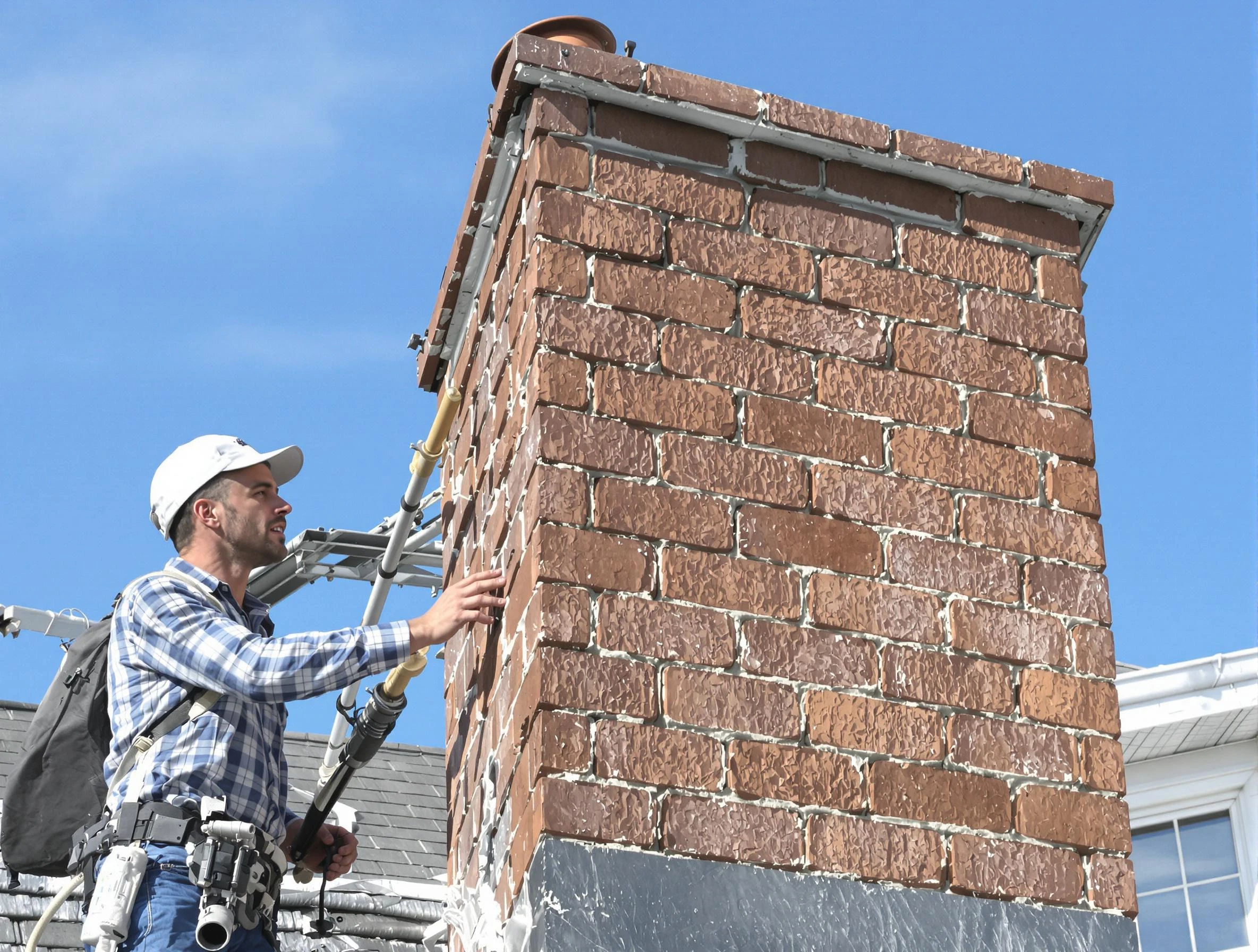 Brickwork for a chimney rebuild by Nutley Chimney Sweep in Nutley, NJ