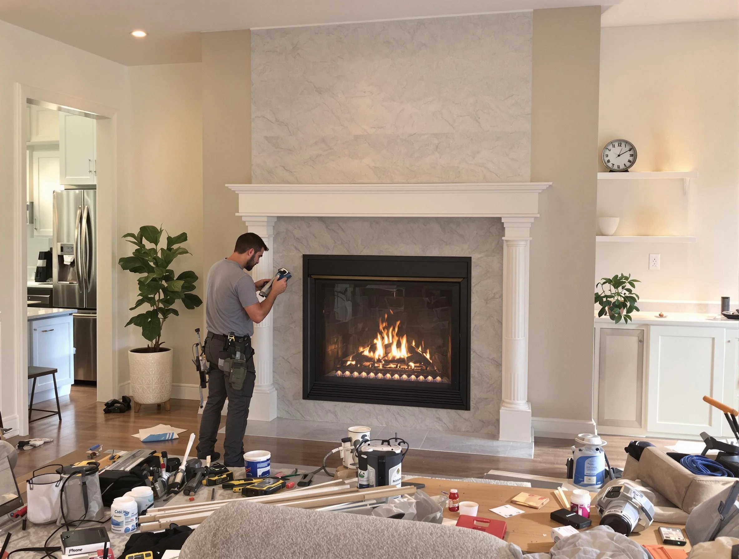 Newly installed fireplace by Nutley Chimney Sweep in Nutley, NJ